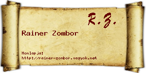 Rainer Zombor névjegykártya